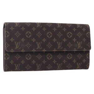 LOUIS VUITTON Monogram Mini Lin Portefeiulle Sarah Wallet